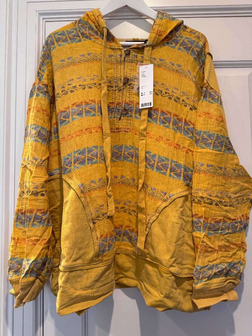 Out From Under by Urban Outfitters Sahara Gauze-Inset Hoodie Sweatshirt Size XL